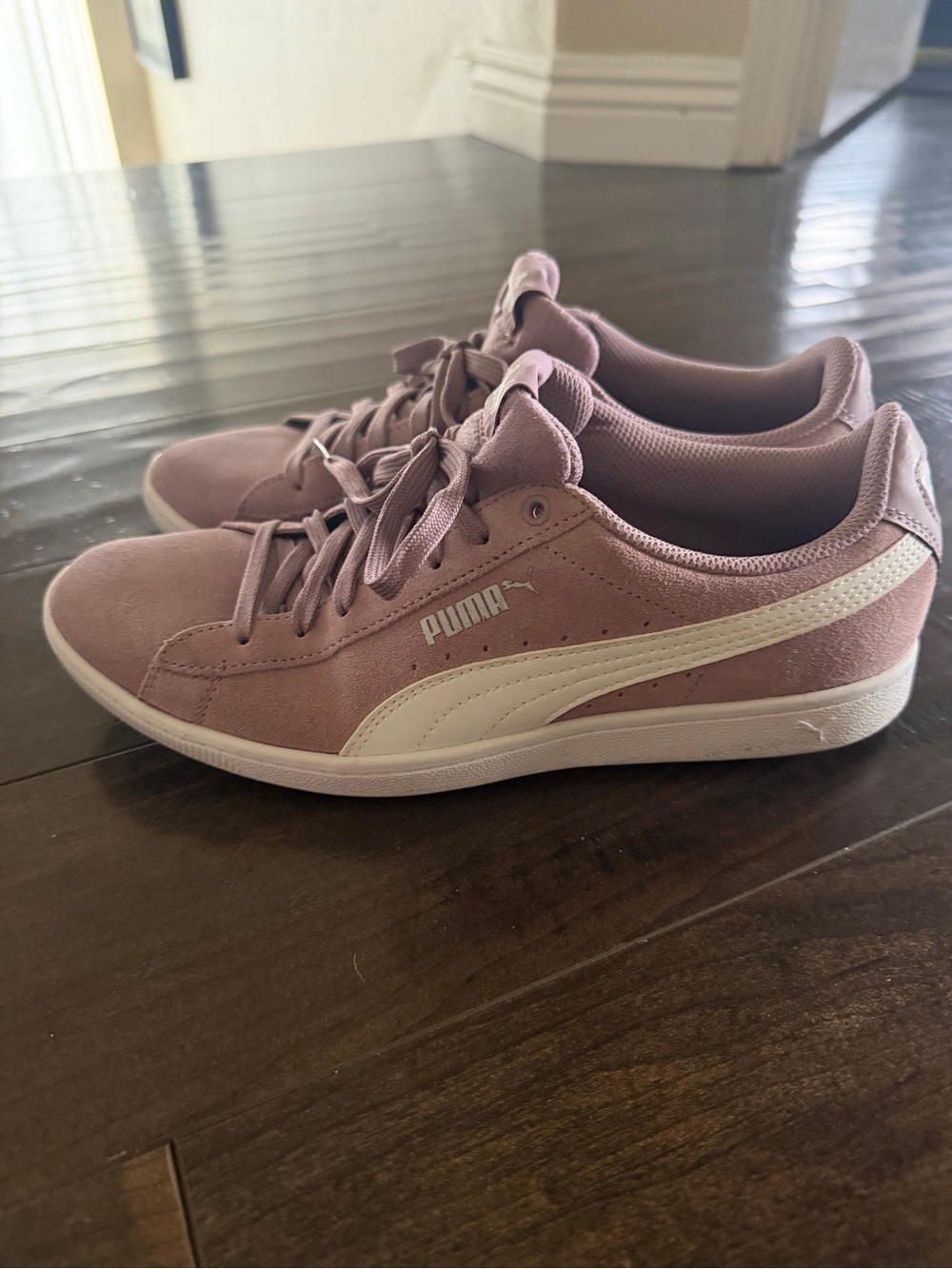 Puma Vikky retro Suede Lace-Up Sneakers in purple lavender